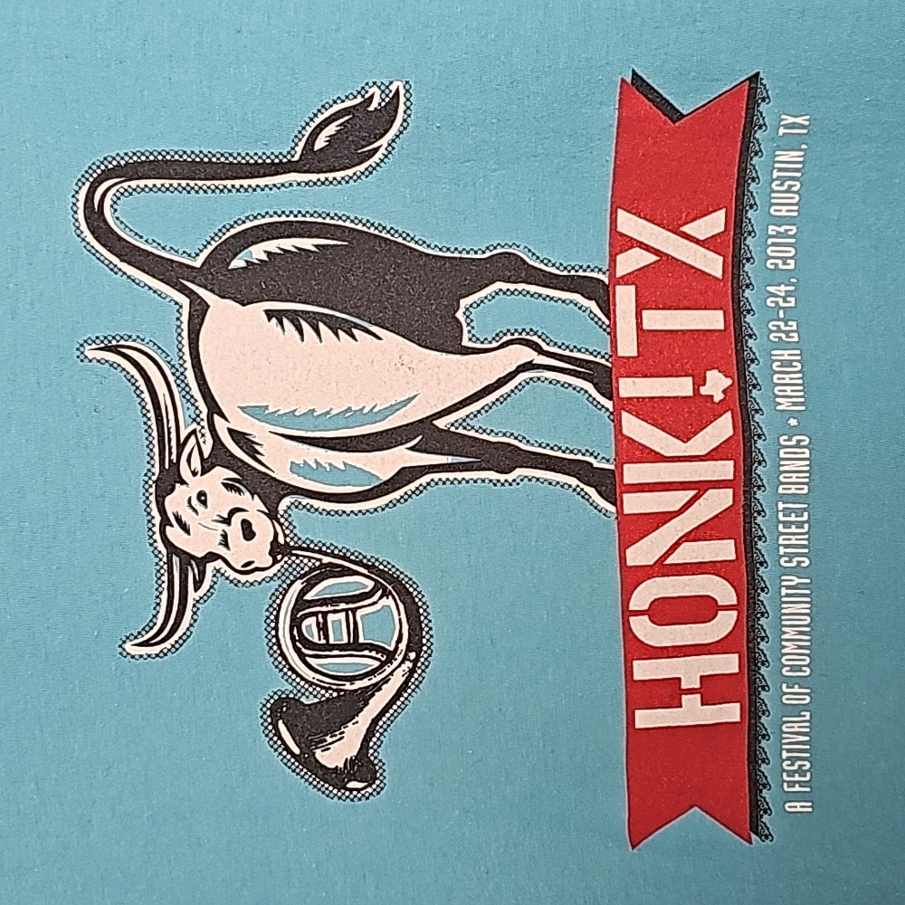 Honk TX event T-shirt Austin, TX March 2013 XL cow cattle logo unisex - Picture 2 of 5